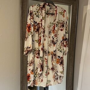 Staccato Floral Open-Front Cardigan